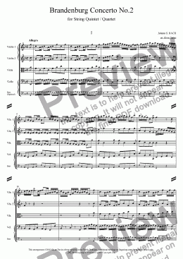 page one of Brandenburg Concerto No.2 - 1. Allegro