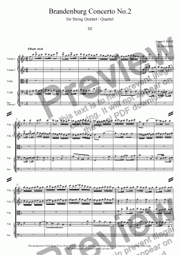page one of Brandenburg Concerto No.2 - 3. Allegro assai