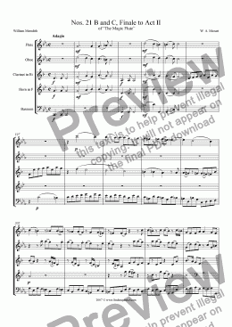 page one of Mozart - Magic Flute No. 21 B and C