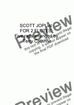page one of Scott Joplin for 2 Flutes