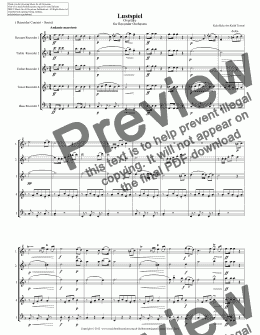 page one of Lustpiel Overture for Recorder Consort
