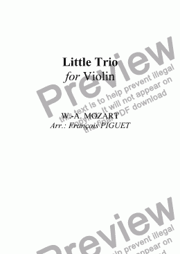 page one of Little Trio for violins by W.-A. MOZART