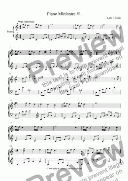 page one of Piano Miniature #1