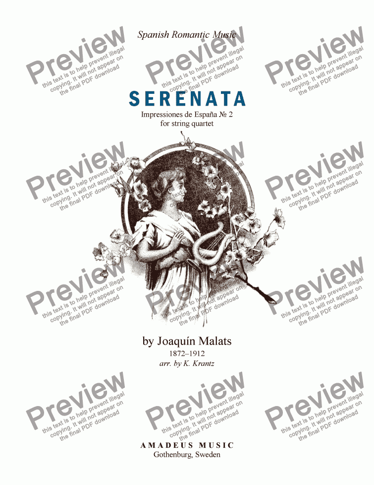 page one of Serenata española for string quartet