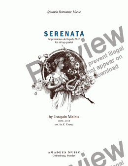 page one of Serenata española for string quartet