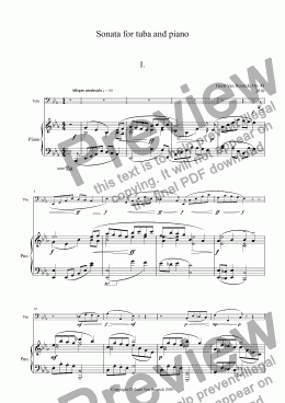 page one of Sonata for tuba and piano - I Allegro moderato