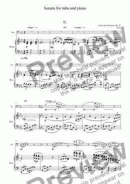 page one of Sonata for tuba and piano - II Adagio