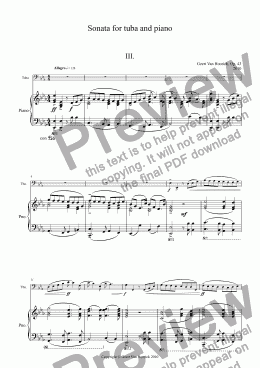 page one of Sonata for tuba and piano - III Allegro