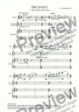 page one of The Dance - 1. The Lament of the Ages (for oboe and percussion)