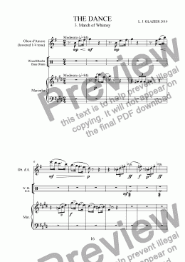 page one of The Dance - 3. March of Whimsy (for oboe d'amore and percussion)