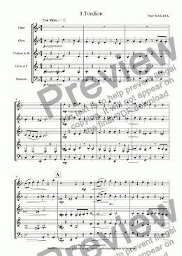 page one of Capriol Suite: 3.Tordion (Wind Quintet)