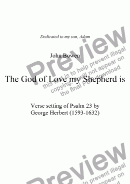 page one of The God of Love my Shepherd is - Psalm 23