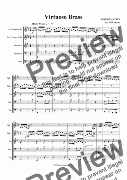 page one of Haydn - Virtuoso Brass Quintet