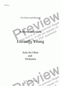 page one of Eternally Young (Solo for Oboe with Orchestra)