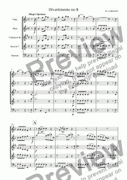 page one of Divertimento no 8 (K213) movt 1 Allegro Spiritoso