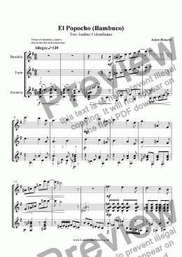 page one of El Popocho (Bambuco) - Colombian Andean Trio