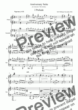 page one of Anniversary Suite for piano duet I Prelude