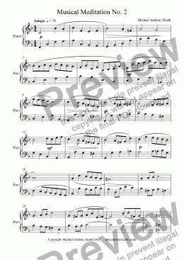 page one of Musical Meditation No.2