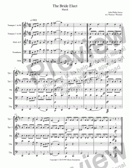 page one of The Bride Elect (March) for Brass Quintet