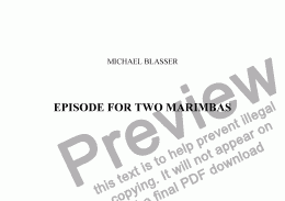page one of episode for two marimbas
