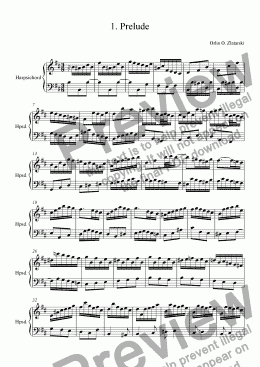 page one of Harpsichord Partita in B minor 1. Prelude R. 114
