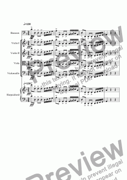 page one of Bassoon Concerto in D minor III. Allegro con Fuoco R. 267