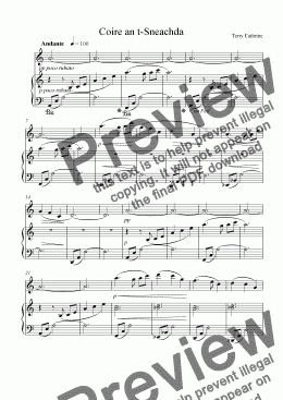 page one of Coire an t-Sneachda for Violin and Piano from Cairngorm Impressions