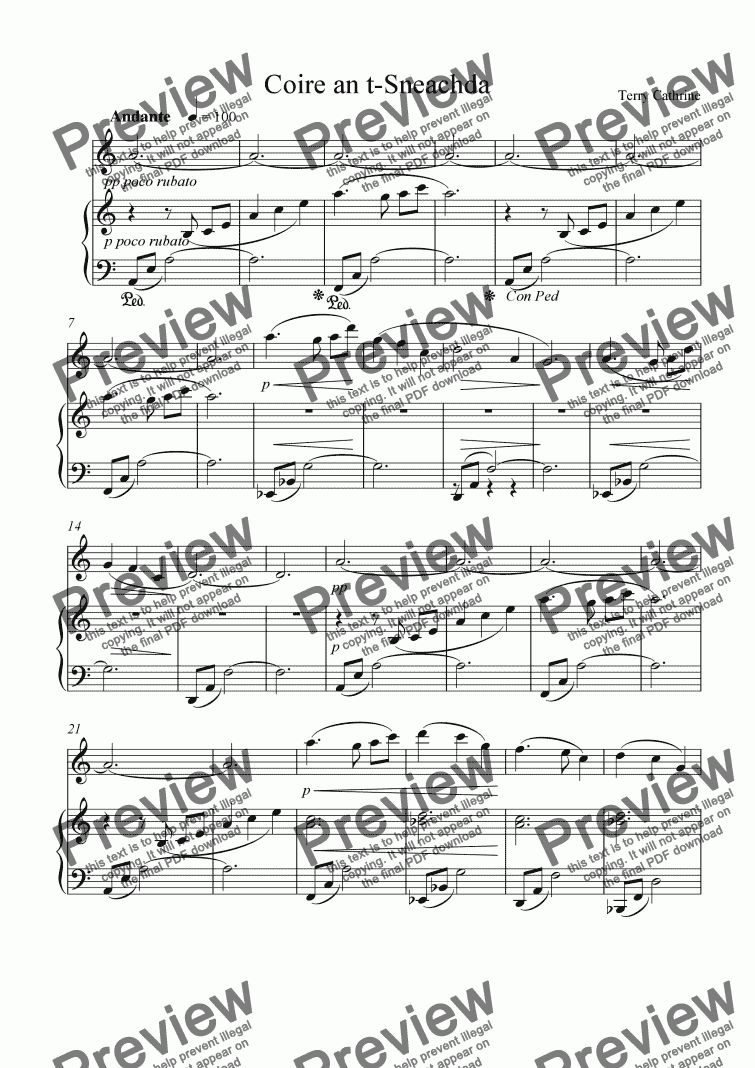 page one of Coire an t-Sneachda for Violin and Piano from Cairngorm Impressions