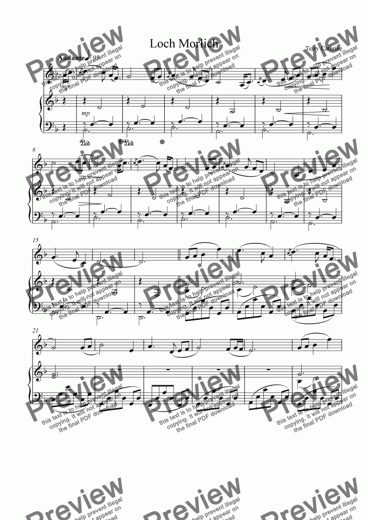 page one of Loch Morlich for Violin and Piano from Cairngorm Impressions
