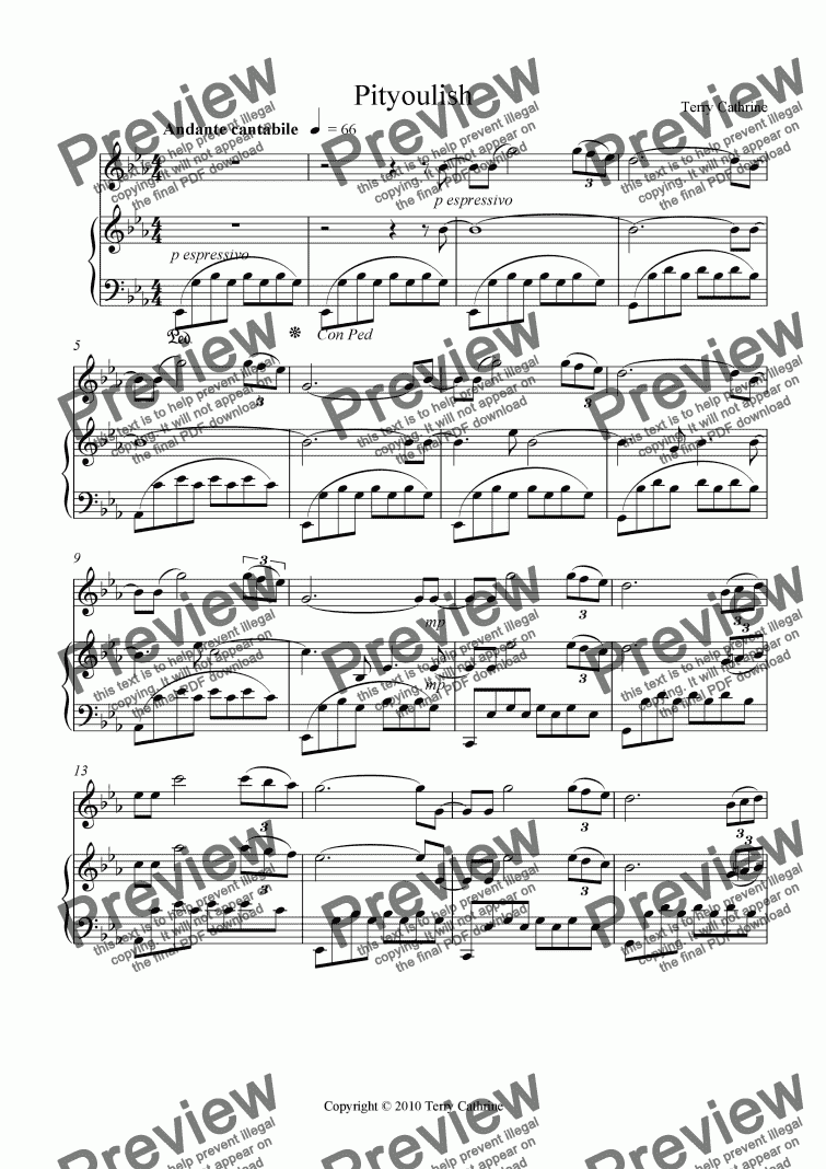 page one of Pityoulish for Violin and Piano from Cairngorm Impressions