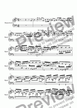 page one of Harpsichord Partita in B minor 6. Fuga R. 114