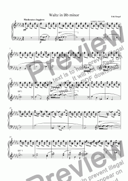 page one of Waltz in Bb minor, "Snowy"
