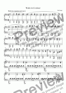 page one of Waltz in G minor, "Valse Funebre pour une Marionnette"