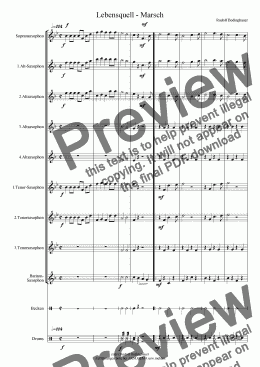 page one of Lebensquell Marsch Saxophonorchester