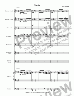 page one of Gloria (Christmas Mass "Emmanuel") (full score)