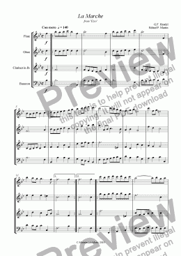 page one of La Marche from ’Ezio’ - Wind Quartet