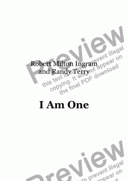page one of I Am One