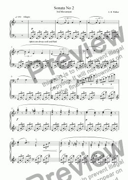 page one of Sonata No 2 - Third Movement