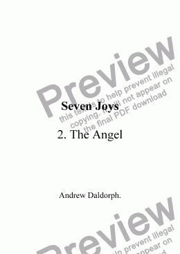 page one of Seven Joys Carol Collection - 02 - The Angel