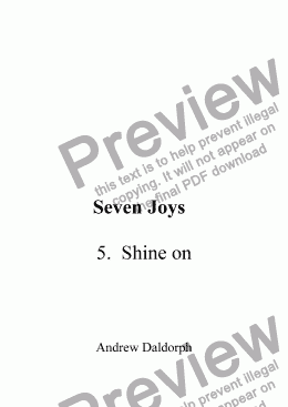 page one of Seven Joys Carol Collection - 05 - Shine on