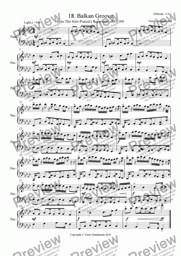 page one of Balkan Groove