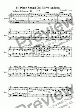 page one of 1st Piano Sonata 2nd Mov't. (classical)