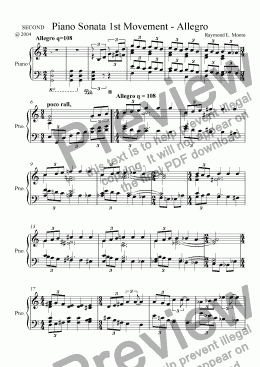 page one of 2nd Piano Sonata, 1st Mov\'t (classical)