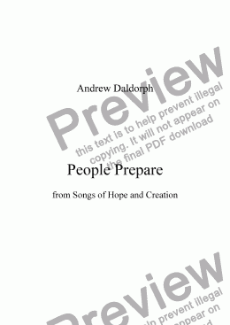 page one of Songs of Hope and Creation - People Prepare
