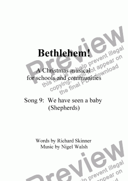 page one of Bethlehem! - 09 - We have seen a baby