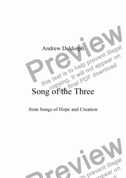 page one of Songs of Hope and Creation - Song of the Three