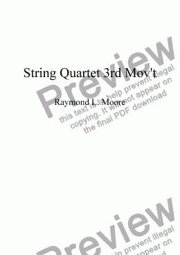 page one of String Quartet 3rd Movement (classical)