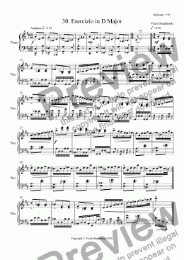 page one of Esercizio in D Major