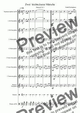 page one of Zwei leichte MÃ¤rsche Saxophonorchester