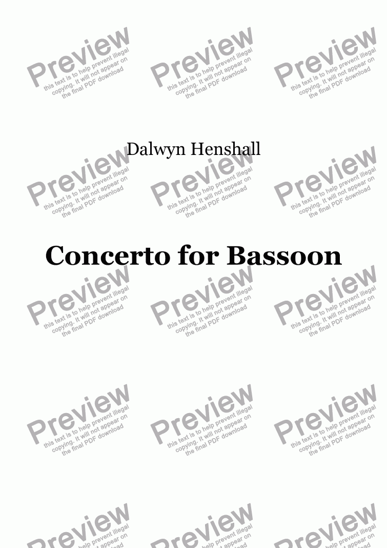 page one of Bassoon Concerto: I [+mp3]